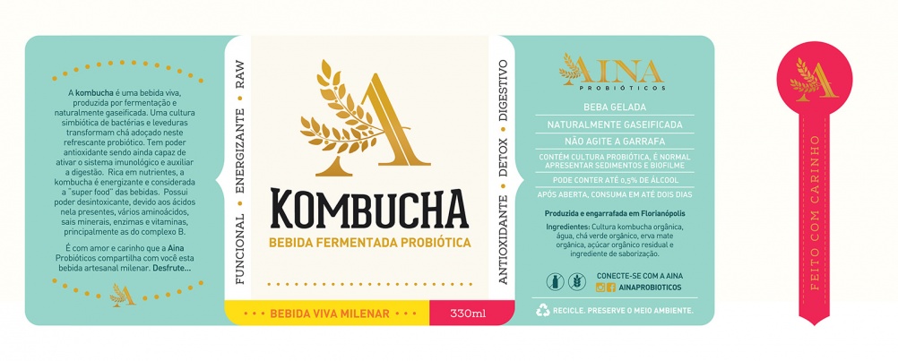 飲料品牌AinaKombucha品牌設(shè)計(jì)和產(chǎn)品包裝